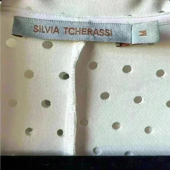 silvia tcherassi Blazer Jacket White Sz m Avant Garde Coquette Long Sleeve - Picture 10 of 11